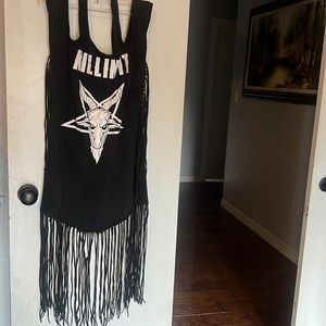Killstar fringe black gothic killin it dress xxl rare costume dress